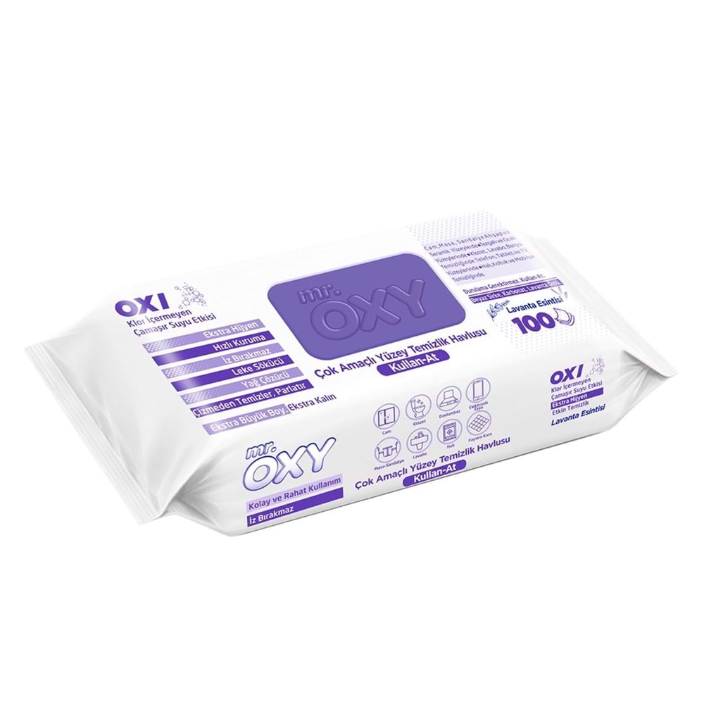 OXY YÜZEY TEMİZLEME HAVLUSU LAVANTA 100LÜ