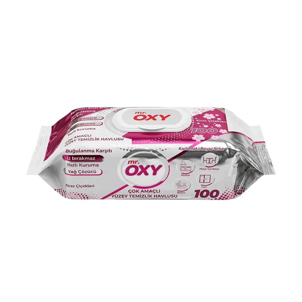 OXY YÜZEY TEMİZLEME HAVLUSU KİRAZ 100LÜ