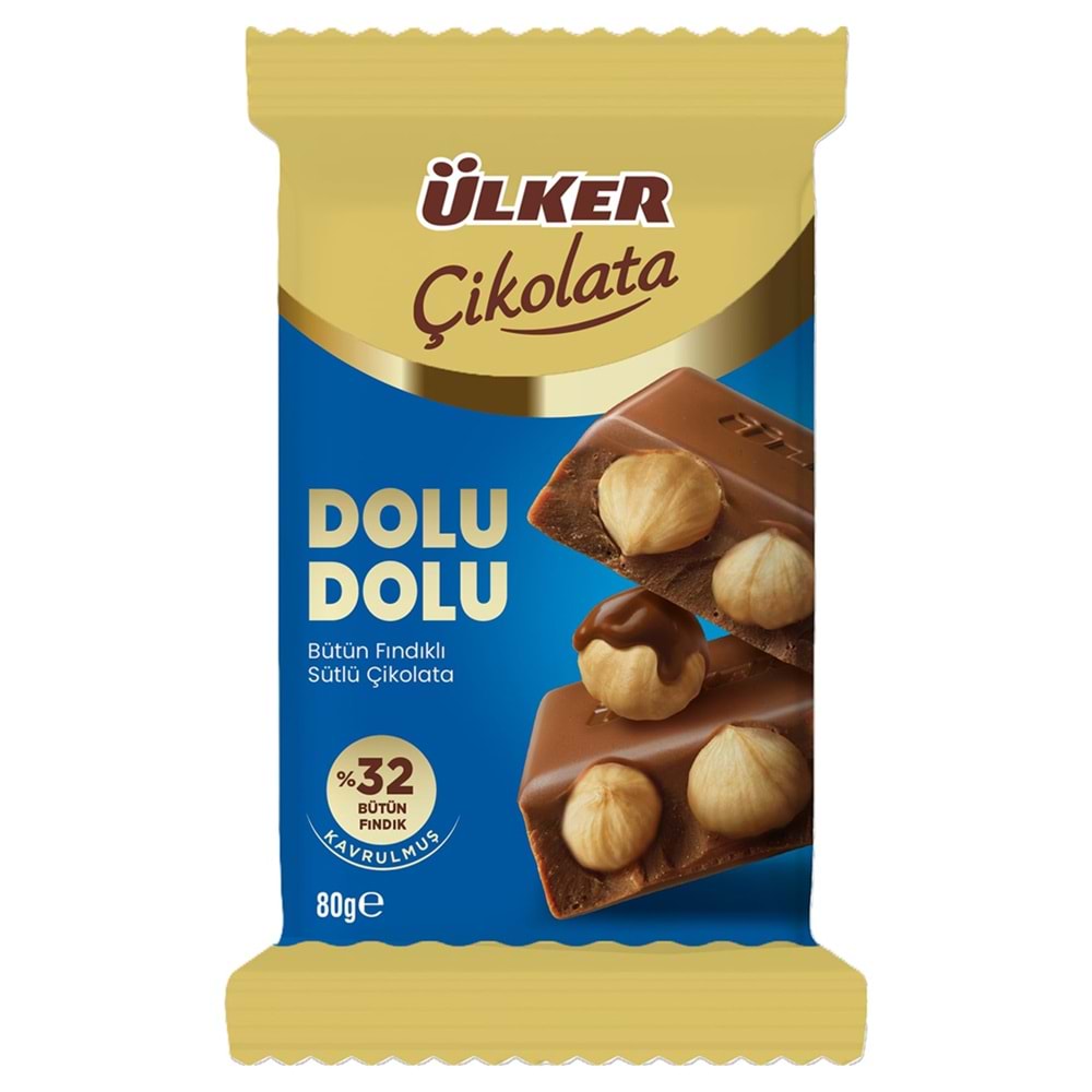 ÜLKER ÇİKOLATA DOLU DOLU %32 FINDK. 80GR