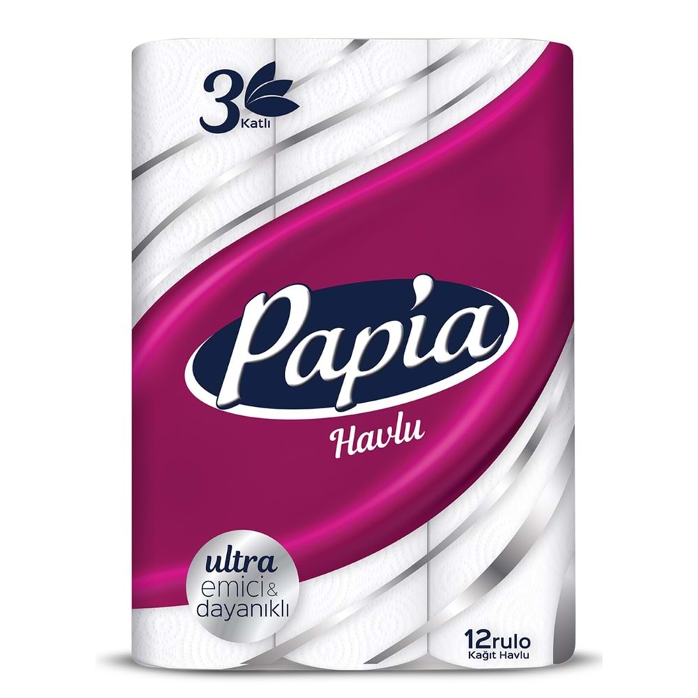 PAPIA 12 RULO 3 KATLI KAĞIT HAVLU