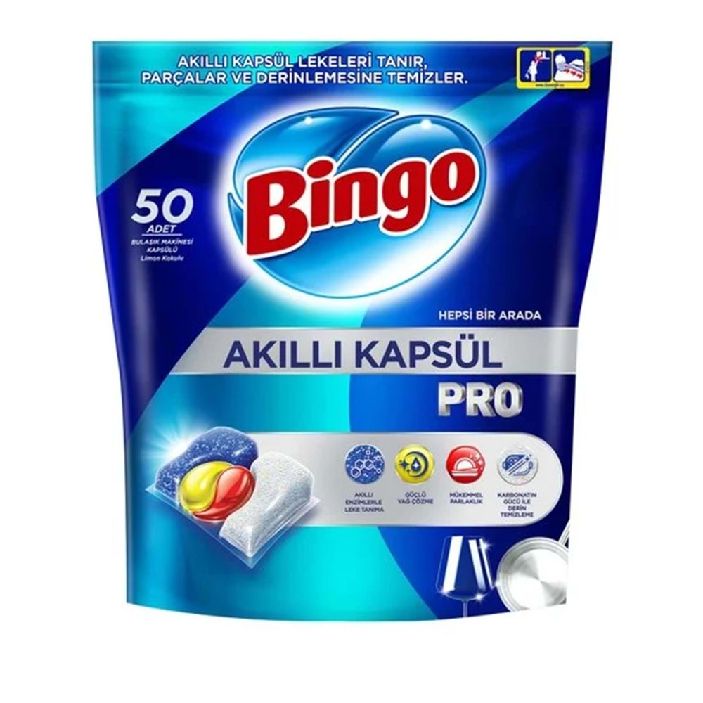 BİNGO AKILLI BULAŞIK KAPSÜLÜ PRO 50'Lİ