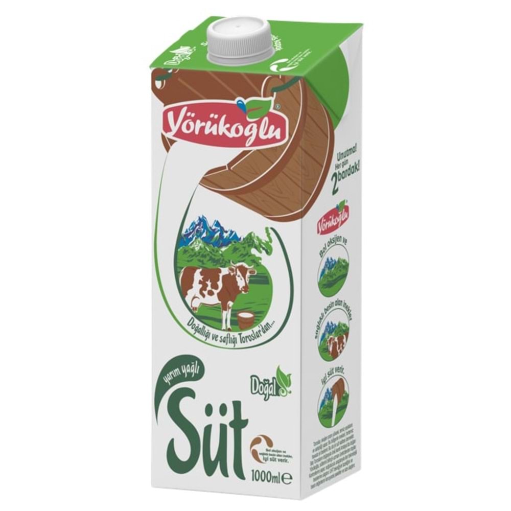 YÖRÜK SÜT YARIM YAĞLI 1LT
