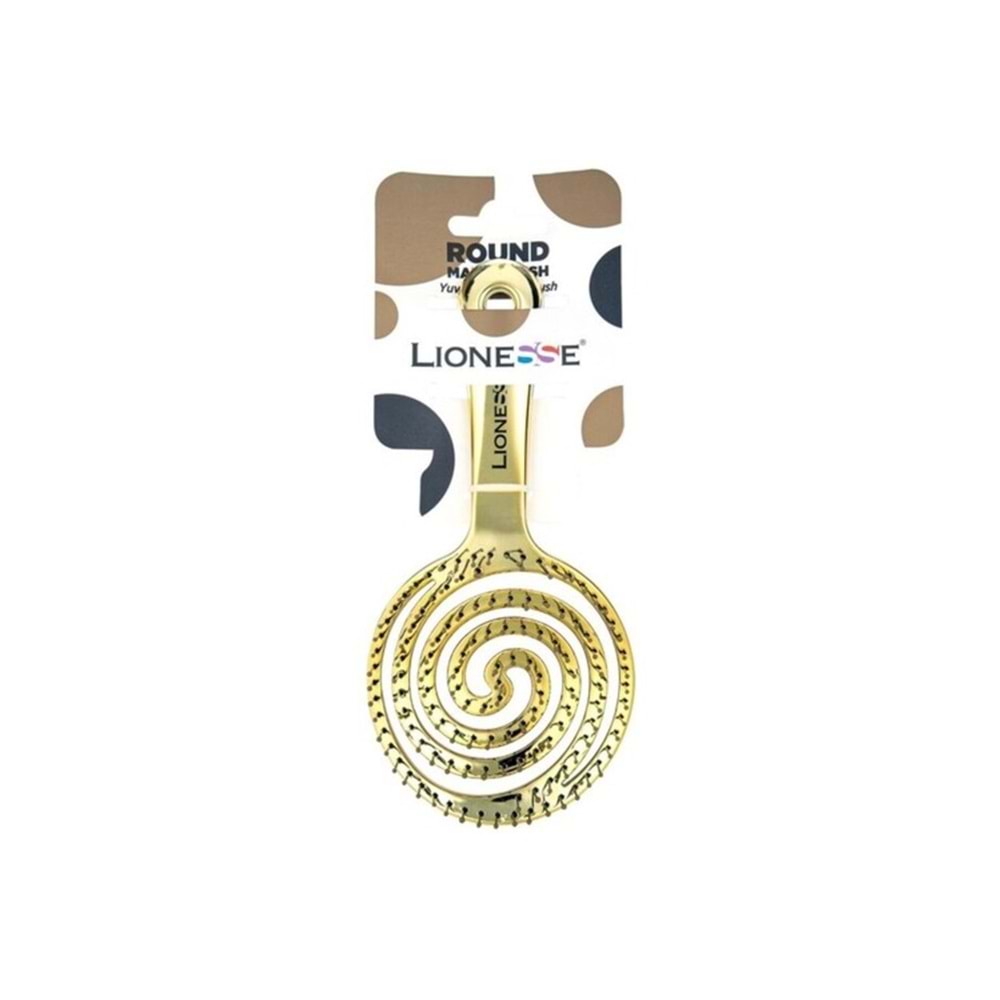 LIONESSE METALİK YUVARLAK MAZE FIRÇA GOLD