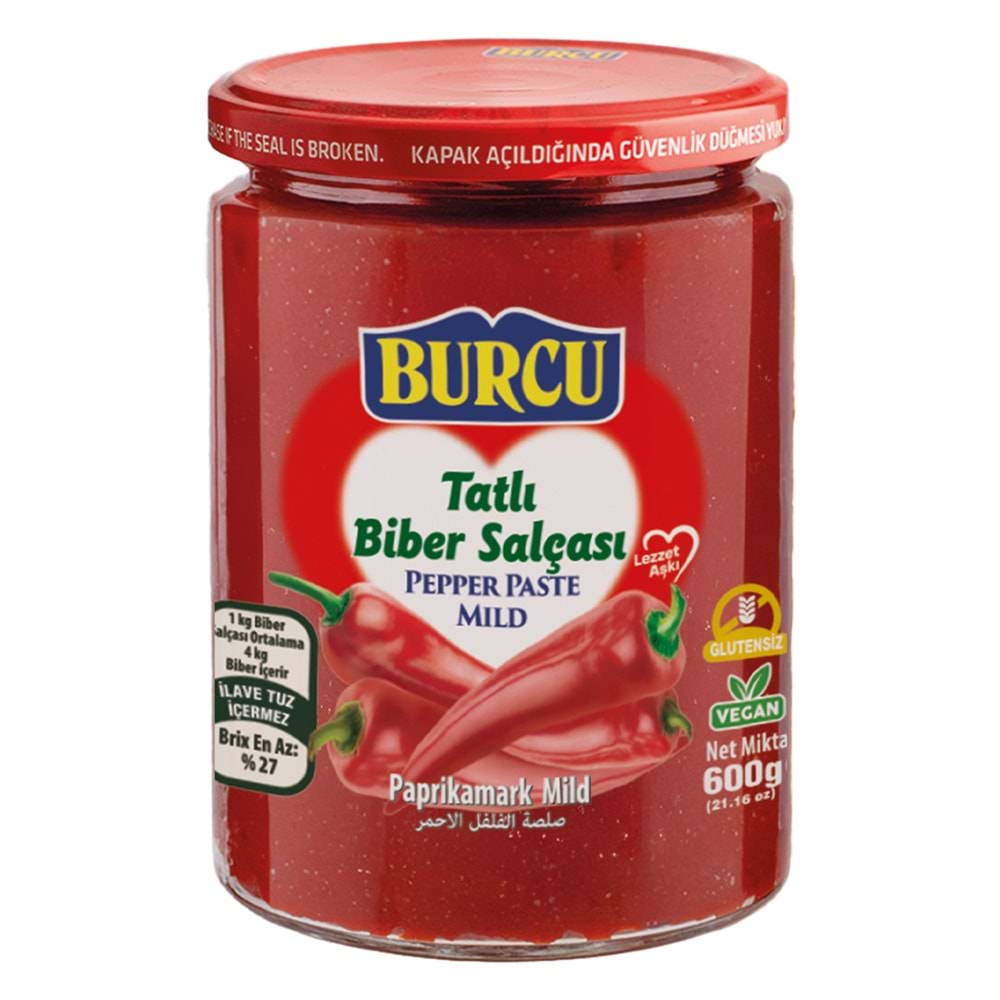 BURCU TATLI BİBER SALÇASI 600GR CAM