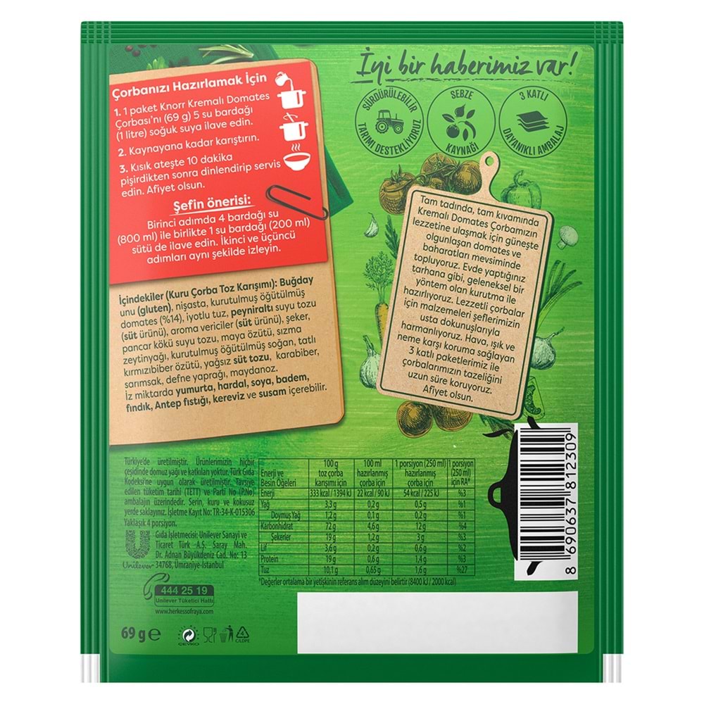 KNORR KREMALI DOMATES ÇORBASI