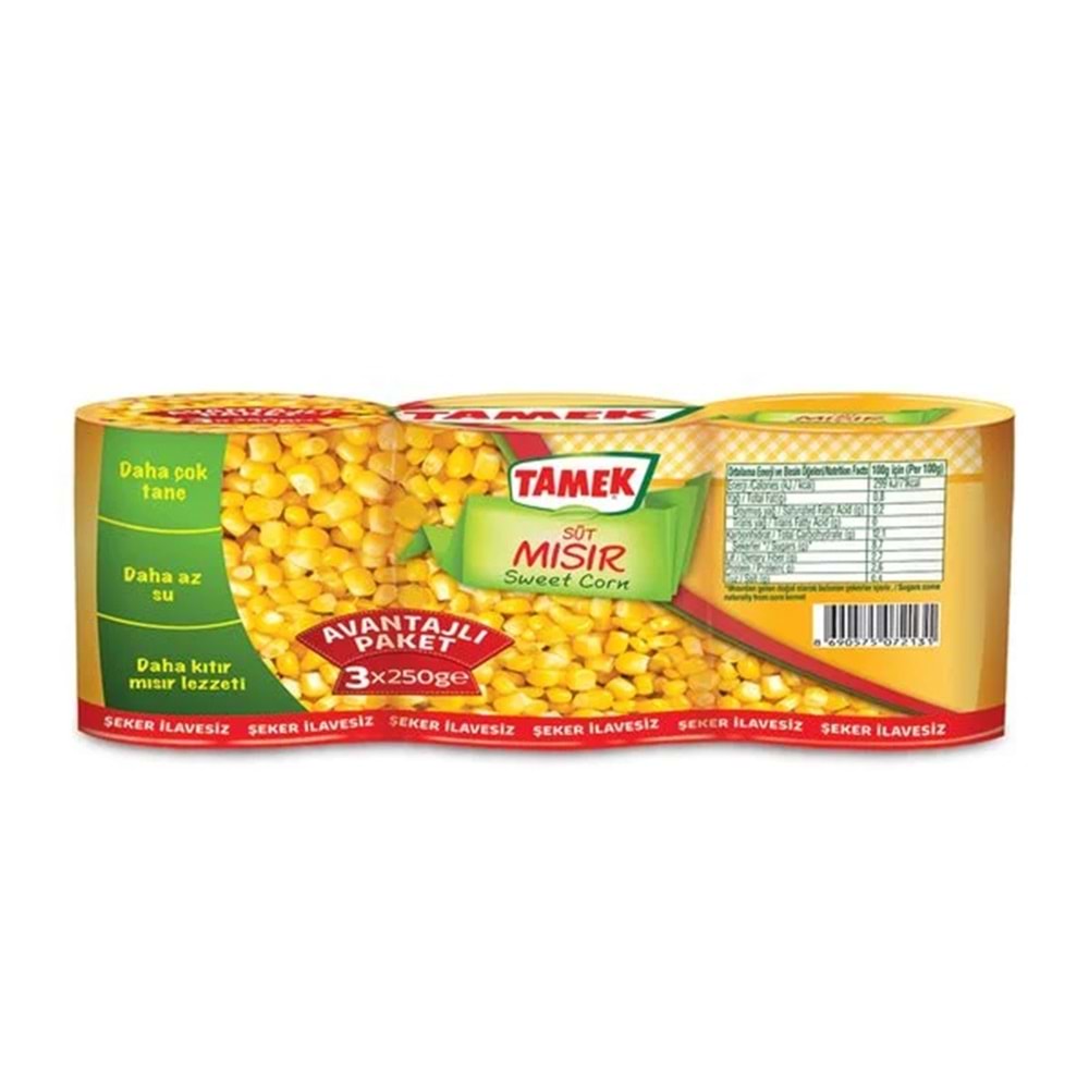 TAMEK KONSERVE MISIR ÜÇLÜ AVANTAJ PAKET 3x210GR