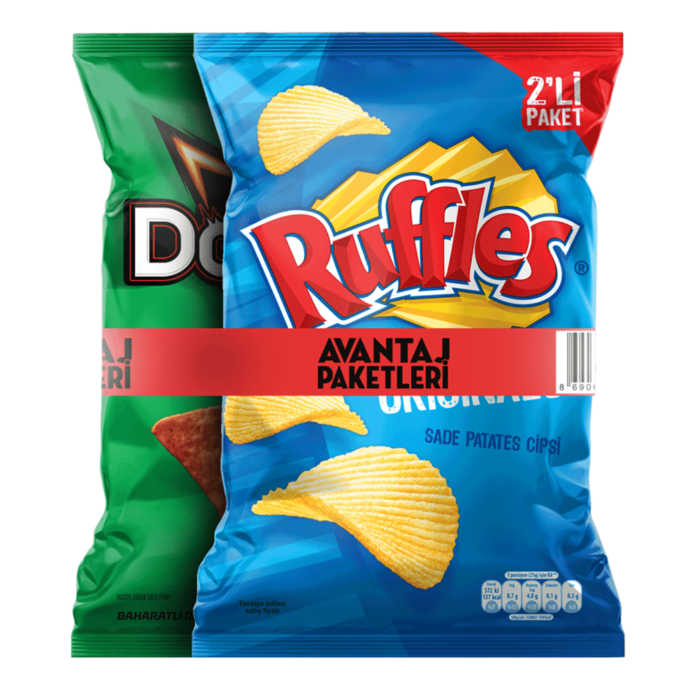 RUFFLES + DORİTOS TACO MEGA PAKET 2Lİ (193GR+218GR)