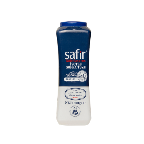 SAFİR İYOTLU PLASTİK TUZLUK TUZ 500GR
