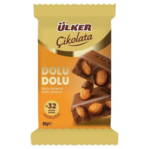 ÜLKER ÇİKOLATA DOLU DOLU BADEM %32 80GR