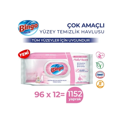 BİNGO YÜZEY TEMİZLEME HAVLUSU MUTLU YUVAM 96LI 1152 YAPRAK