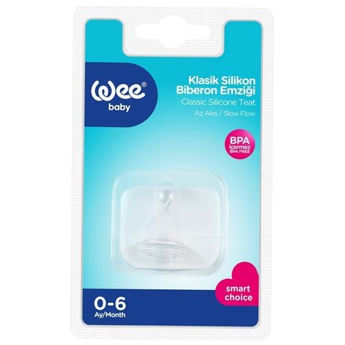 WEE BABY SİLİKON BİBERON EMZİĞİ AZ AKIŞ NO:1