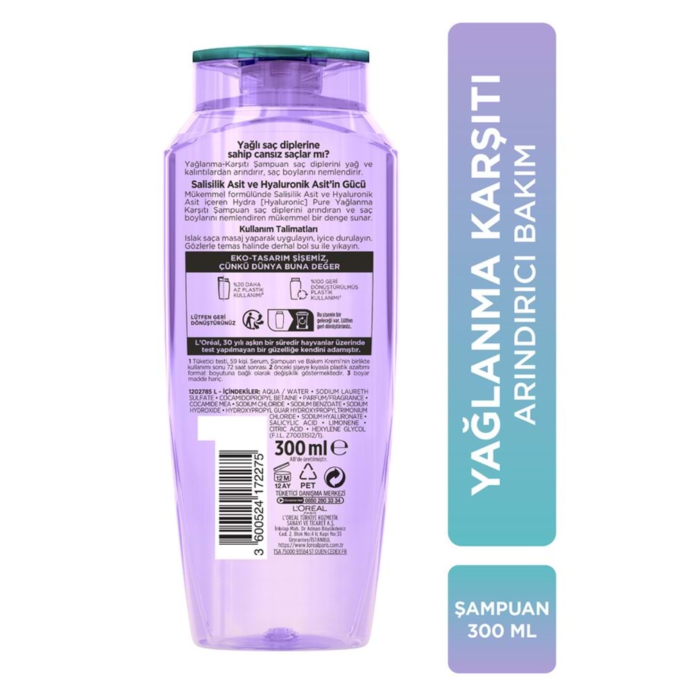 ELSEVE HYDRA PURE ŞAMPUAN 300ML