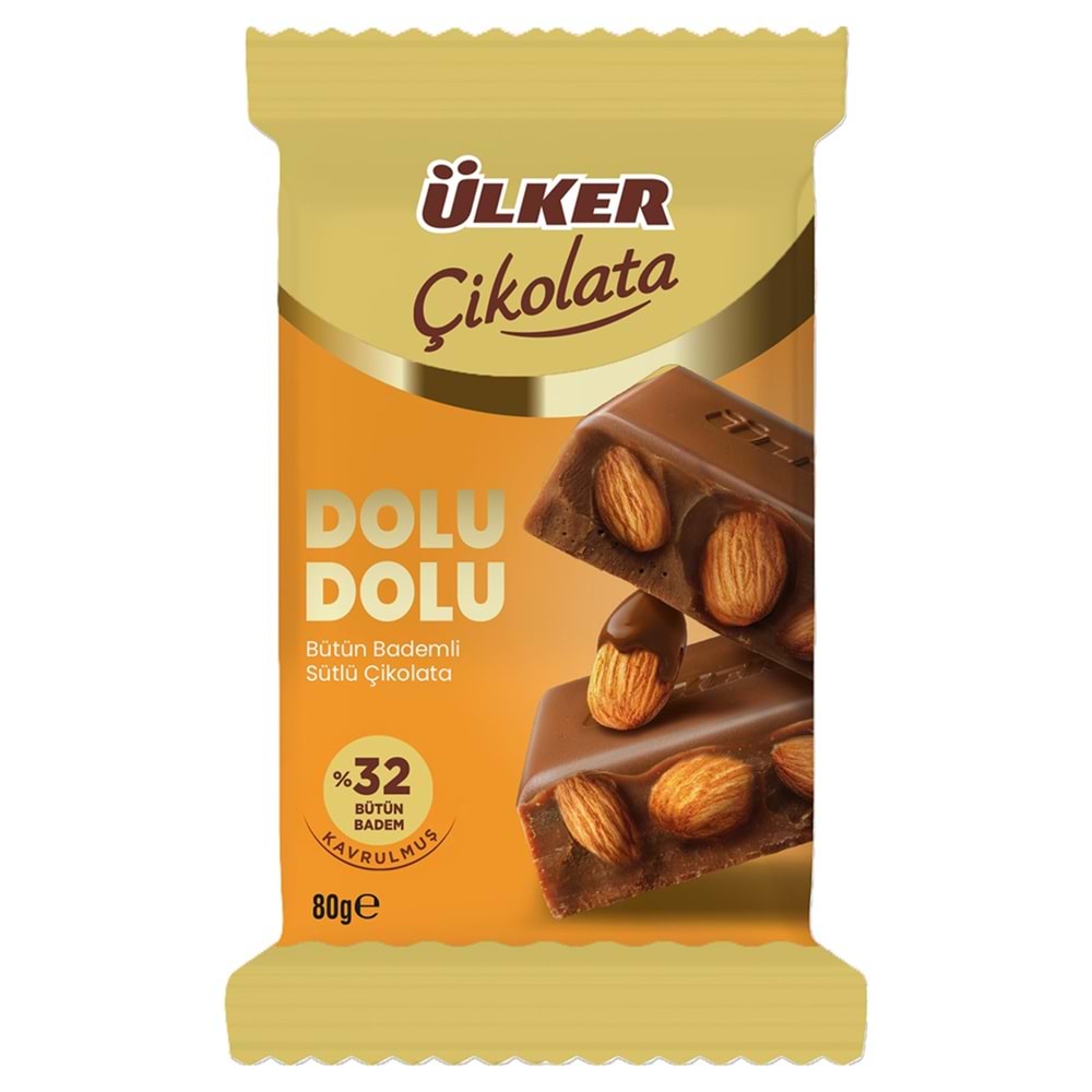 ÜLKER ÇİKOLATA DOLU DOLU BADEM %32 80GR