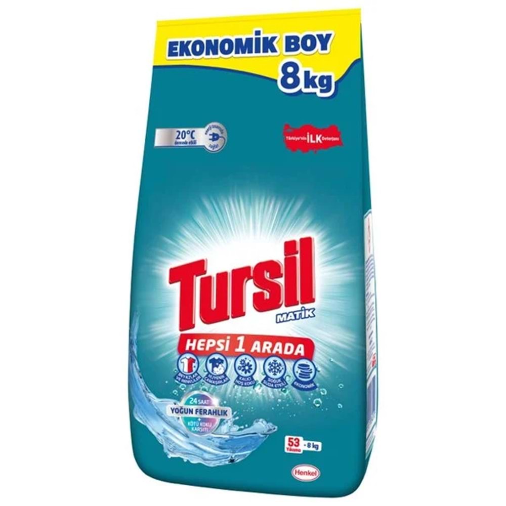 TURSİL BEYAZLAR VE RENKLİLER 8 KG YOĞUN FERAHLIK