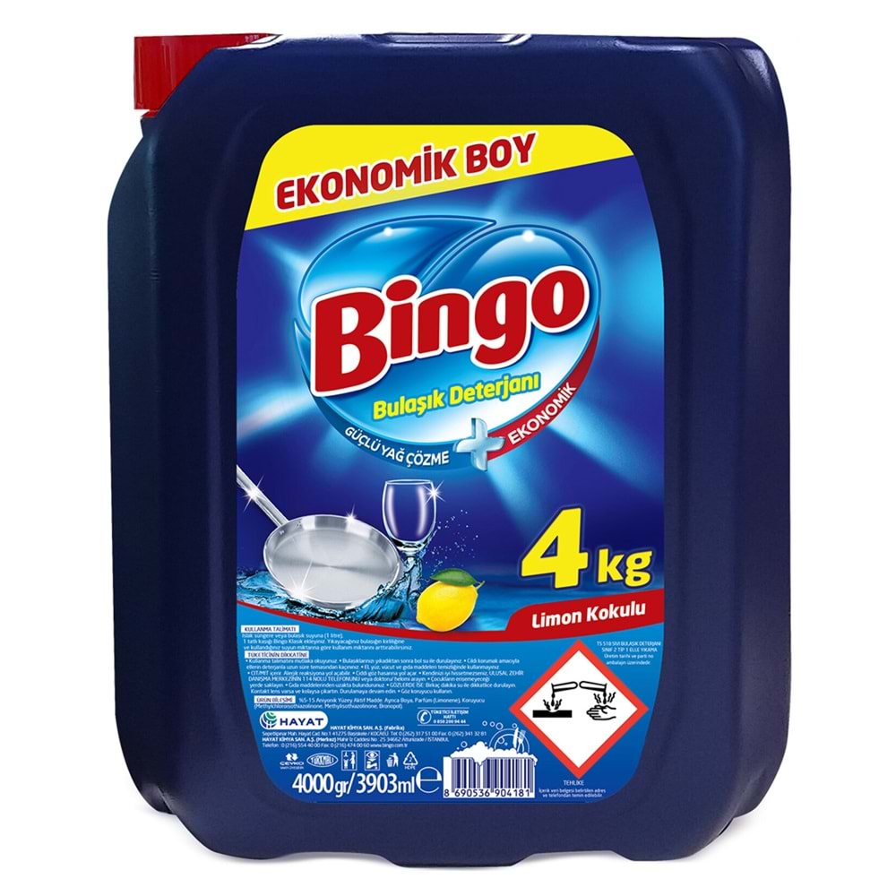 BİNGO BULAŞIK DETERJANI 4KG