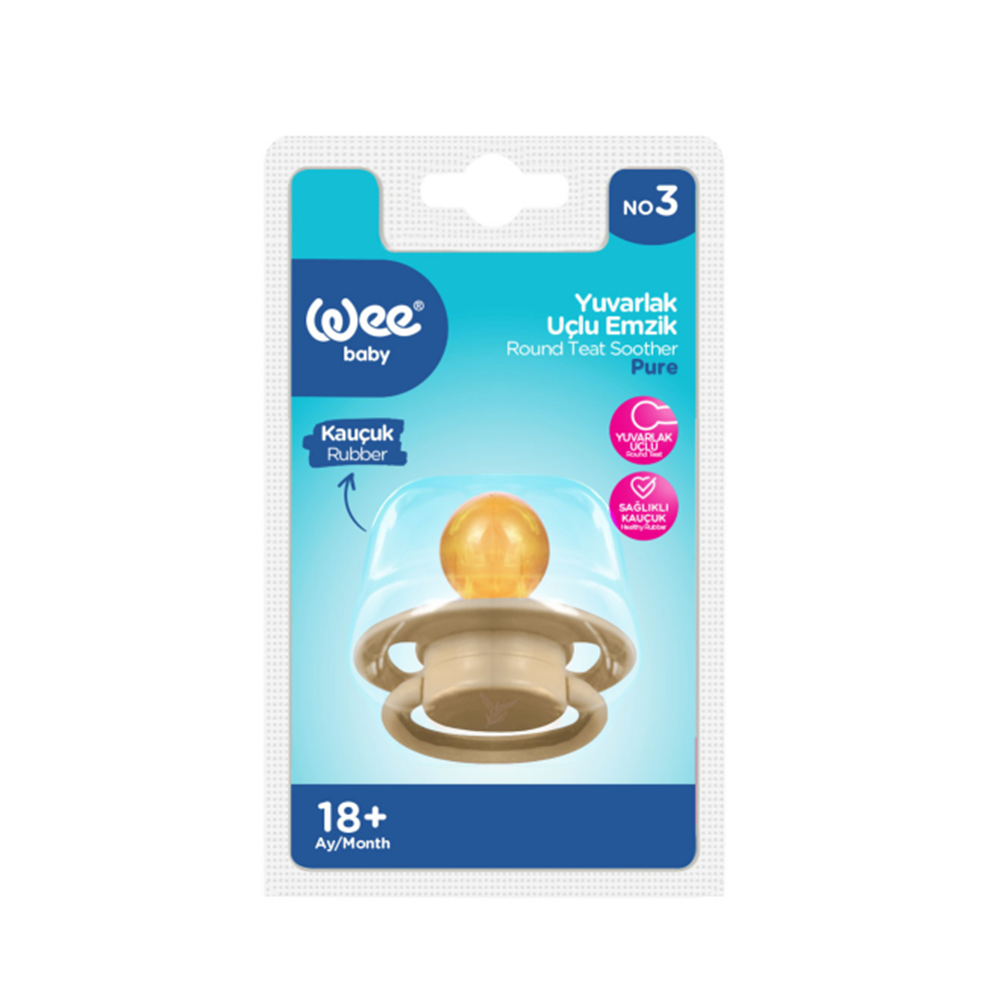 WEE BABY PURE YUVARLAK UÇLU KAUÇUK EMZİK NO:3