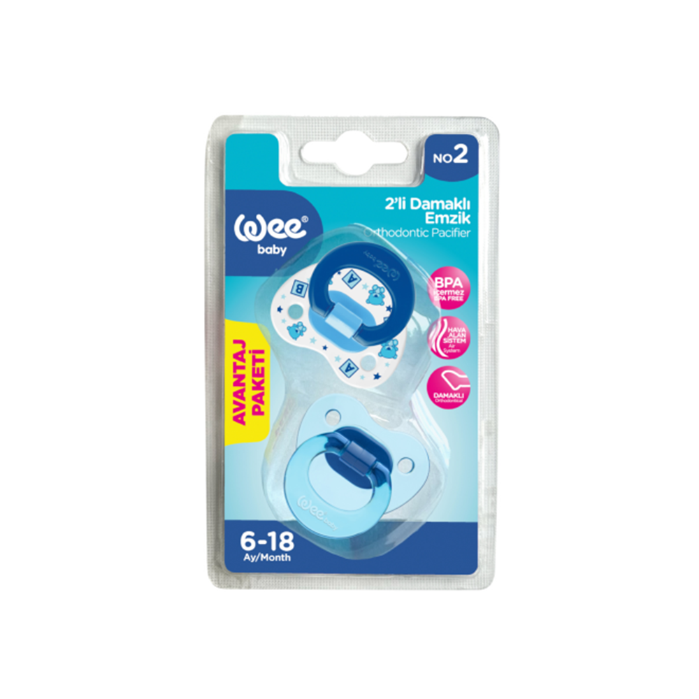 WEE BABY 2Lİ DAMAKLI EMZİK NO:2