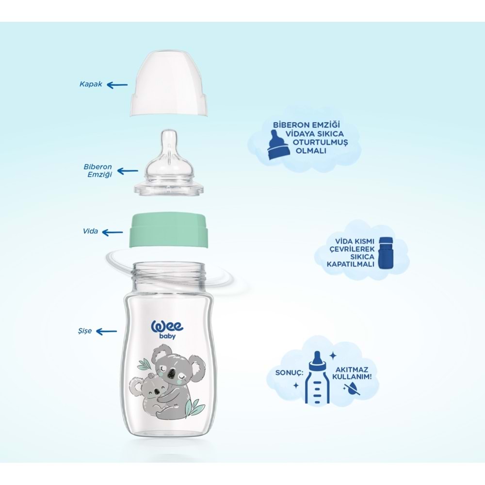 WEE BABY SAFARİ KULPLU PP BİBERON 250ML