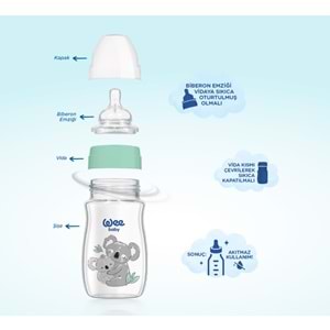 WEE BABY SAFARİ KULPLU PP BİBERON 250ML