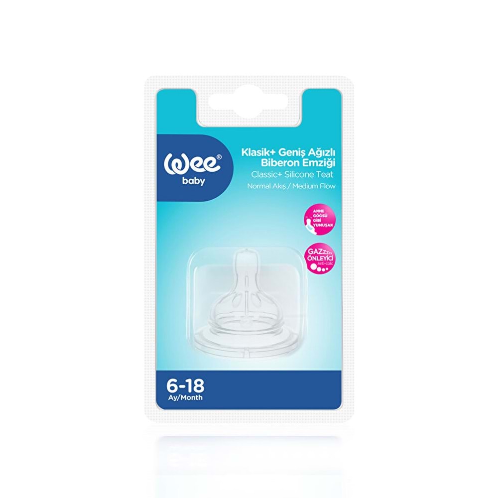 WEE BABY GENİŞ AĞIZLI BİBERON EMZİĞİ NORMAL AKIŞ NO:2