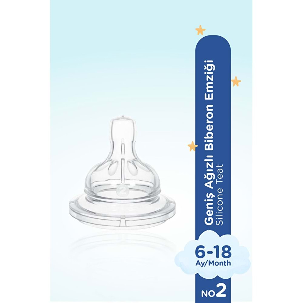 WEE BABY GENİŞ AĞIZLI BİBERON EMZİĞİ NORMAL AKIŞ NO:2