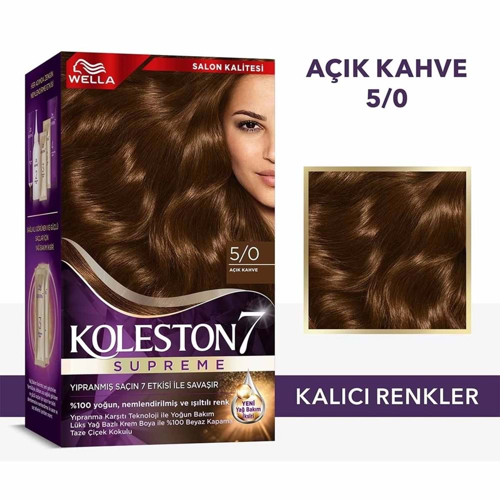 KOLESTON KİT BOYA 5/0 AÇIK KAHVE