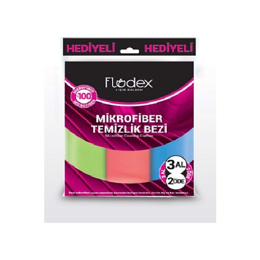 FLODEX MİKROFİBER TEMİZLİK BEZİ 3 AL 2 ÖDE