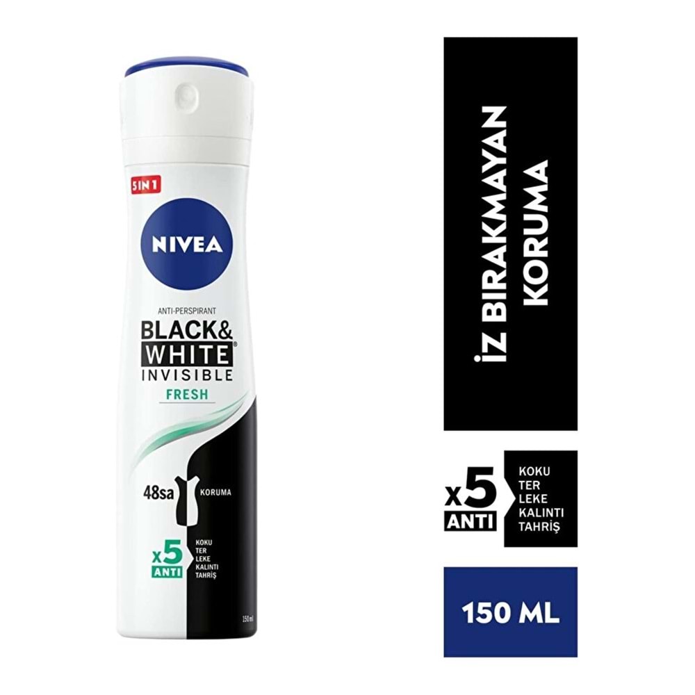 NIVEA DEO BAYAN 150 ML BLACK AND WHİTE PEMBE