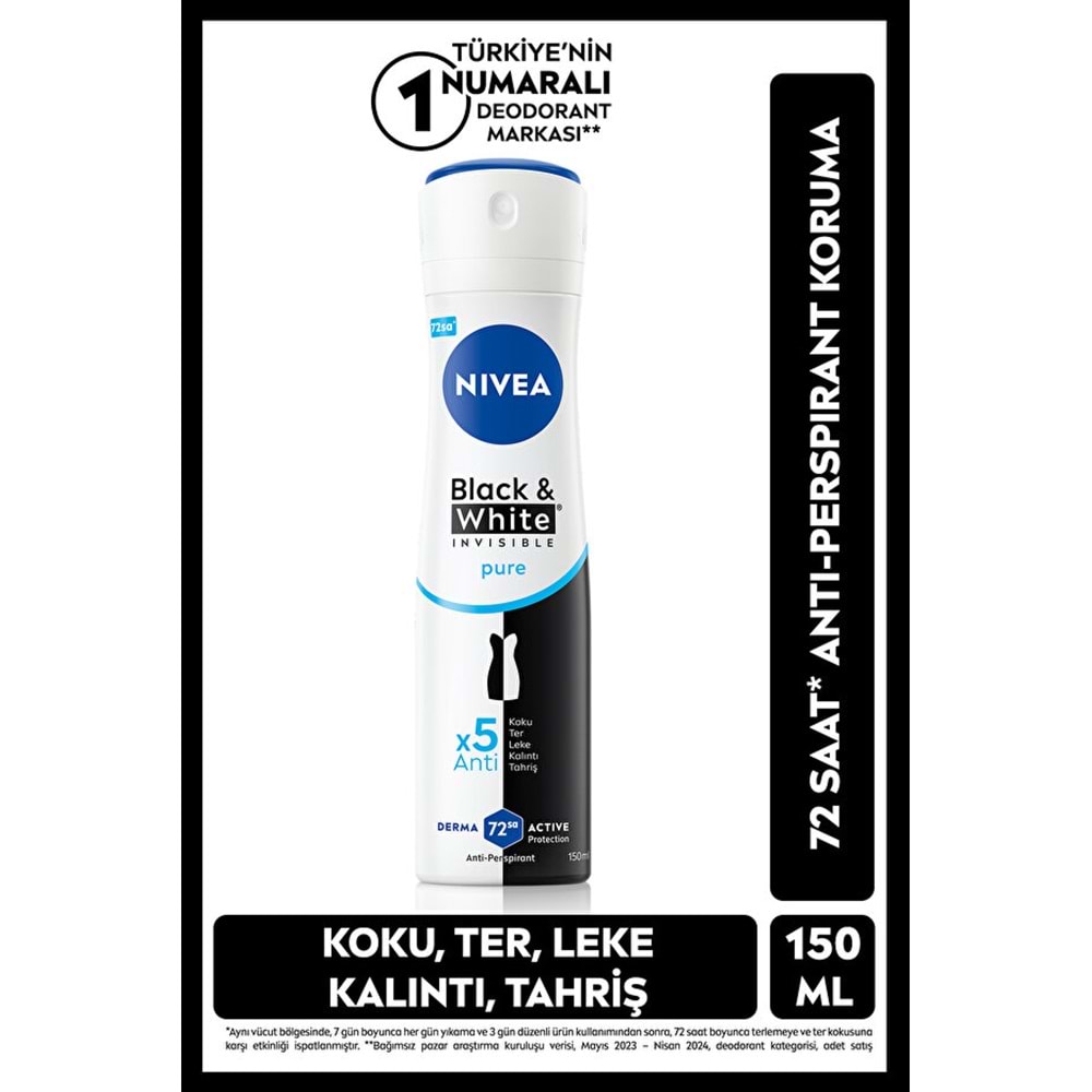 NIVEA DEO BAYAN 150ML BLACK AND WHİTE GOLD